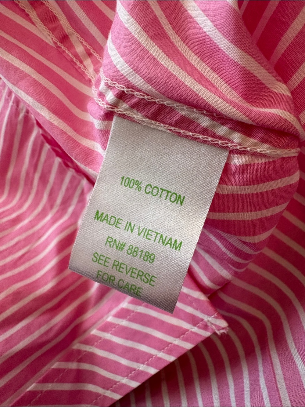 NWT Lilly Pulitzer Pink & White Striped Ruffle-Front Button Down - Picture 6 of 7